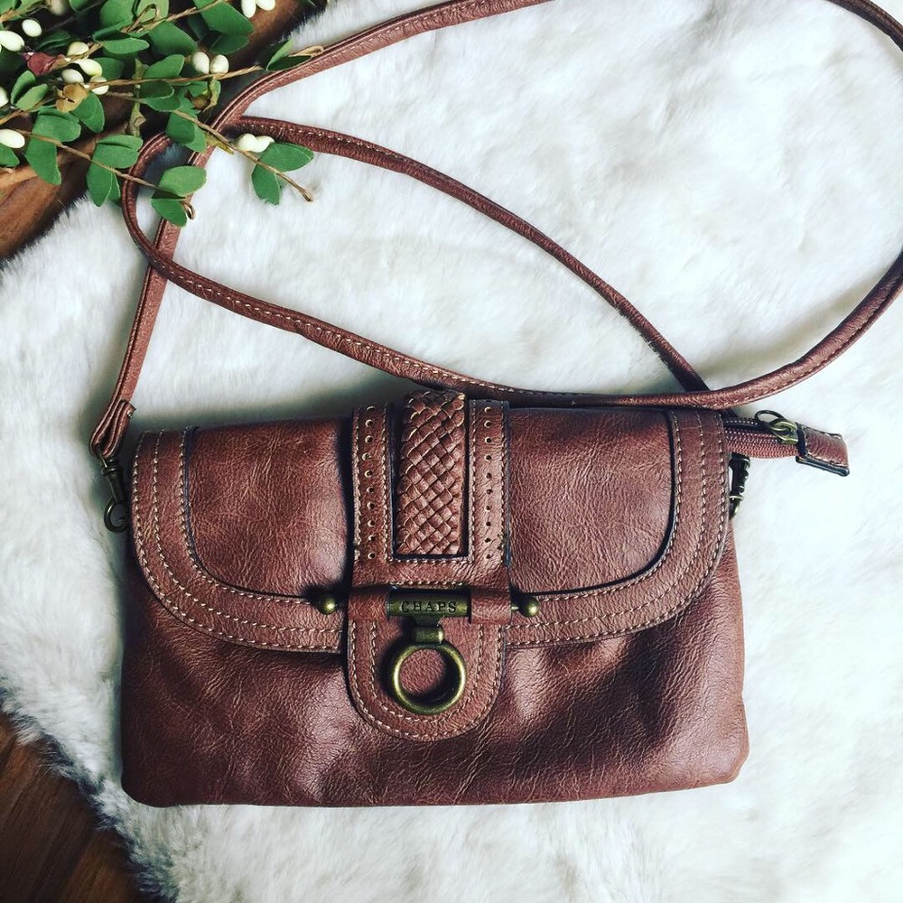 Chaps leather crossbody